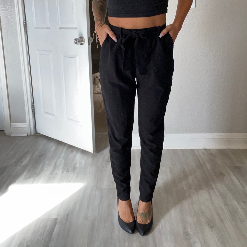 Black harem slacks